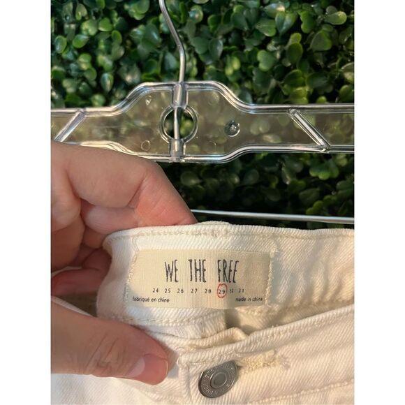 Free People Ankle Fray White Jeans Size 29 - Picture 3 of 5